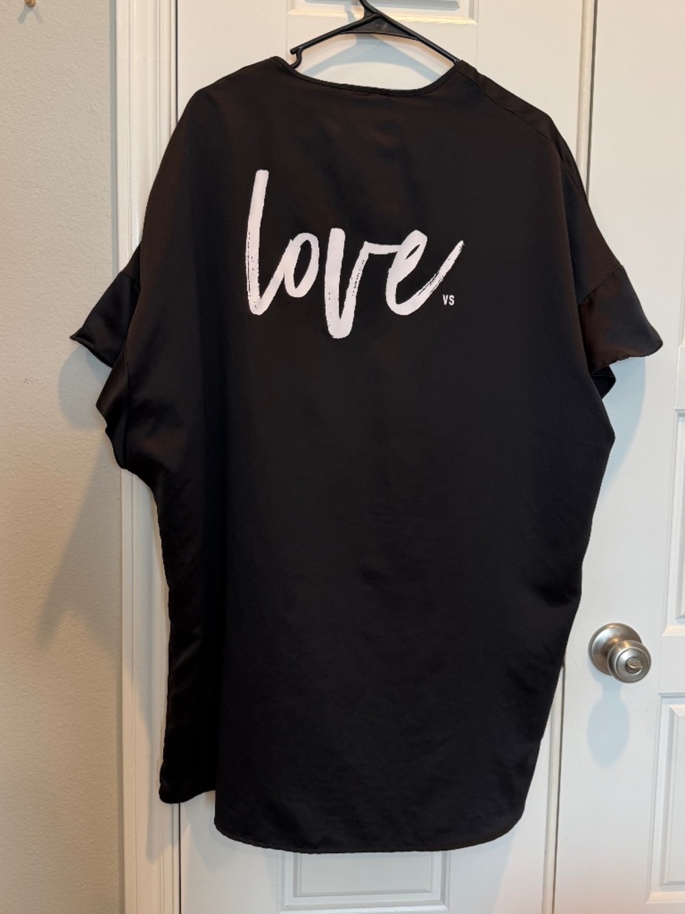 Victoria's Secret Black LOVE Satin Cover Up One Size